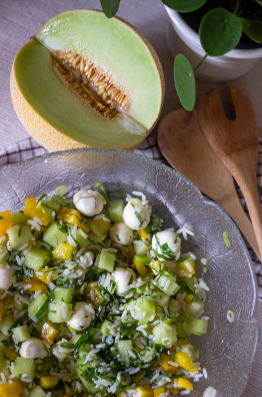 Reis-Salat mit Melone